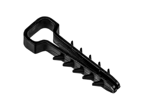 Дюбель-хомут для плоского кабеля черный PCD-F 05x08-45-100BL PA6.6 Jazzway (100 шт/уп) Jazzway
