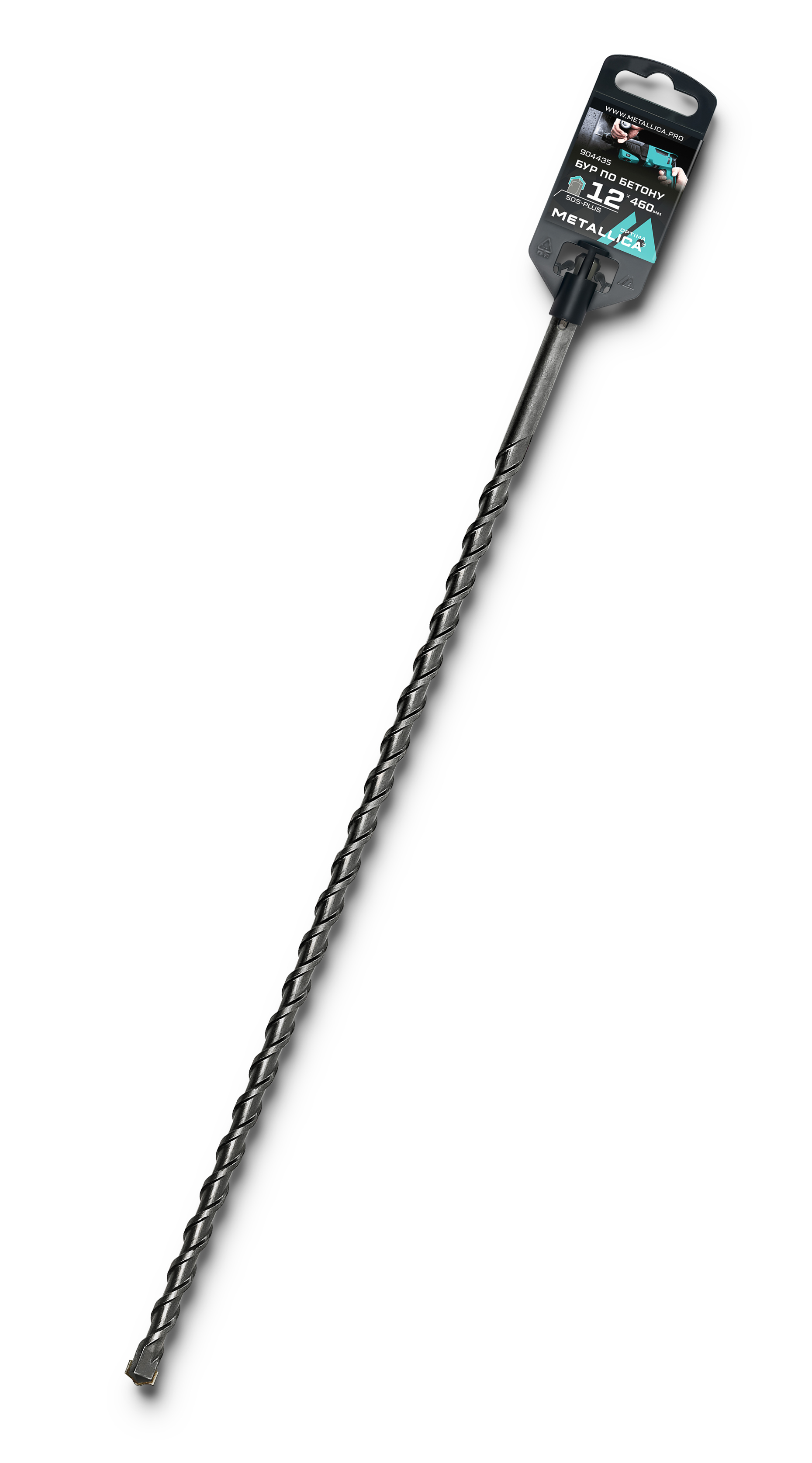 Бур по бетону SDS-plus 12 х460/400 мм, напайка с центром, 2 спирали