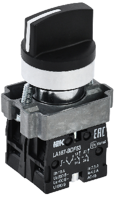 Переключатель LA167-BDF53 3 полож. 2з черный
