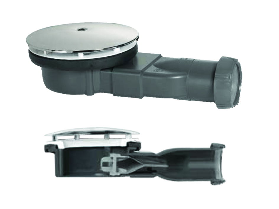 Сифон для душевого поддона Slim сверхплоский с мембраной D90 мм выход D40/43 мм для керамогранитных поддонов