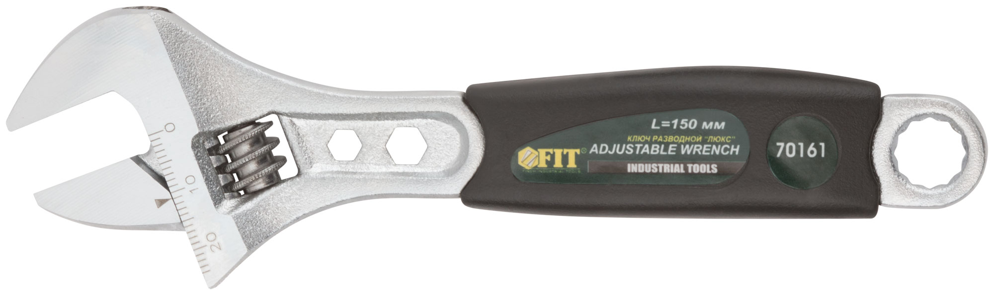 Ключ разводной ''Люкс'', шкала, увеличенный захват, прорезиненная ручка 150 мм (24 мм)