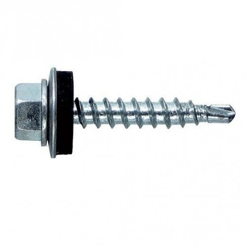 Саморез кровельный 5.5х19 сверлоконечный шайба EPDM покрытие цинк