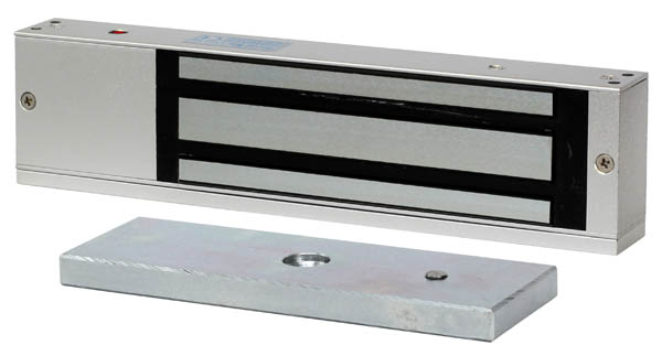 Замок электромагнитный, мониторинг, СИД, внутреннее исполнение, 12 VDC / 500мА или 24VDC / 250мА, усилие 350 кг.