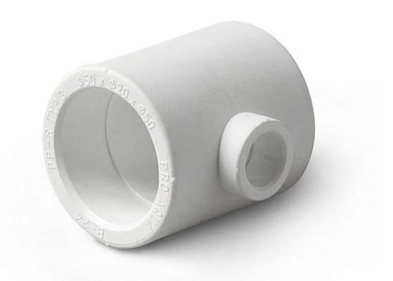 Тройник переходной 40 х 20 х 40 полипропиленовый PPR белый