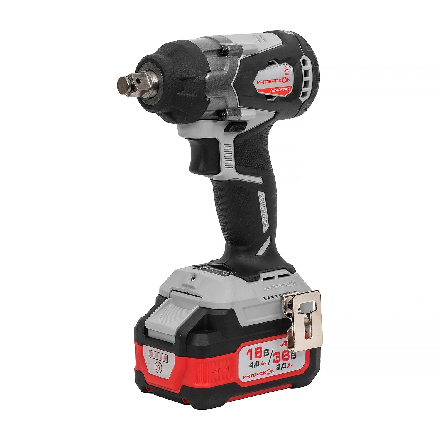 ГАУ-400/36ВЭ бесщеточный ударн. аккум. гайковерт Li-ion АПИ (кейс, 2 аккум. 2,0Ач, ЗУ)