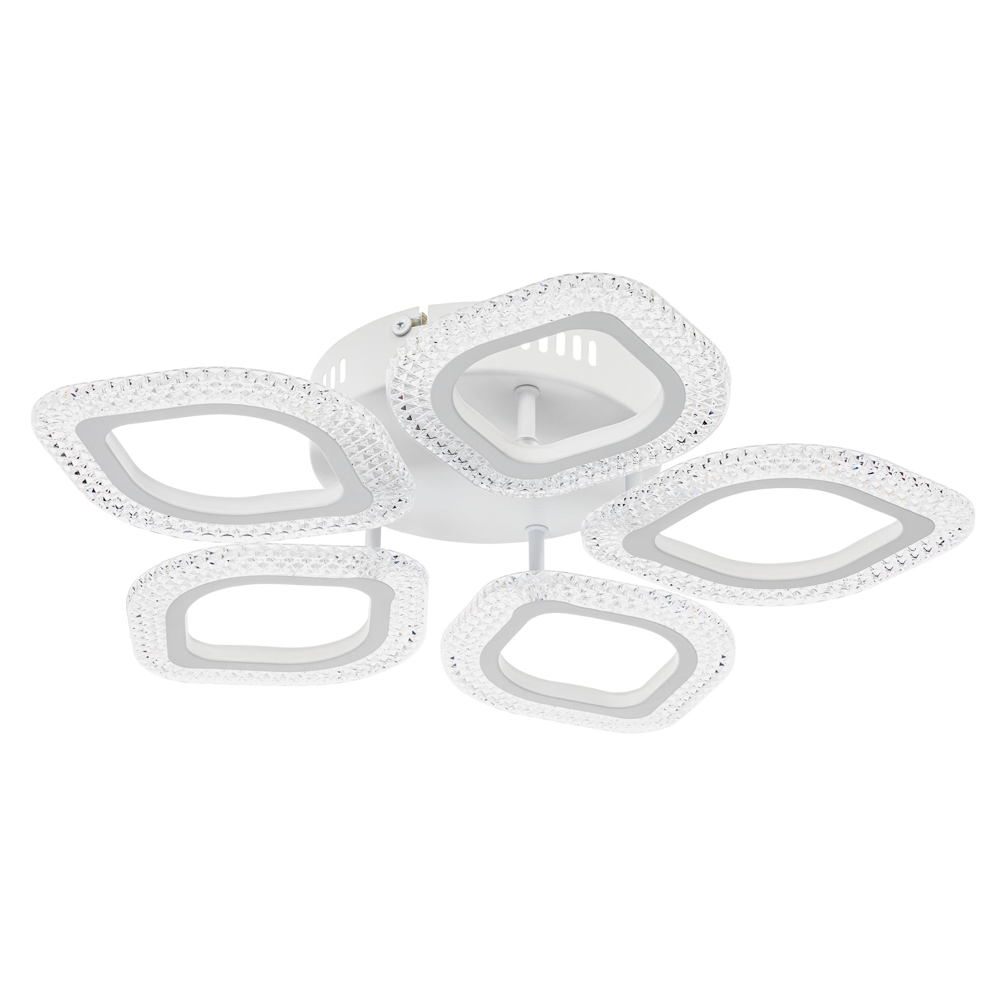 Люстра потолочная светодиодная диммируемая, LOSANGA, с ДУ, 3 режима, 535х535х75мм, 68Вт, 2700K/4200K/6400K, 21м, белый, 52925 9, Ritter