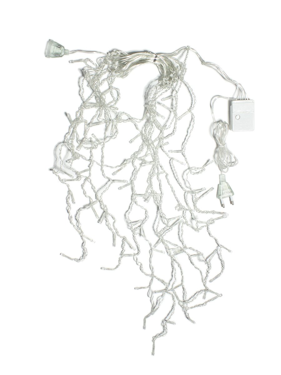 Гирлянда-Бахрома  2x0,7м 100LED схема нитей 4/8/6/7 цвет свечения - мульти. Степень защиты IP20 для использования в помещении, возможность соединения до 3 шт от 220V