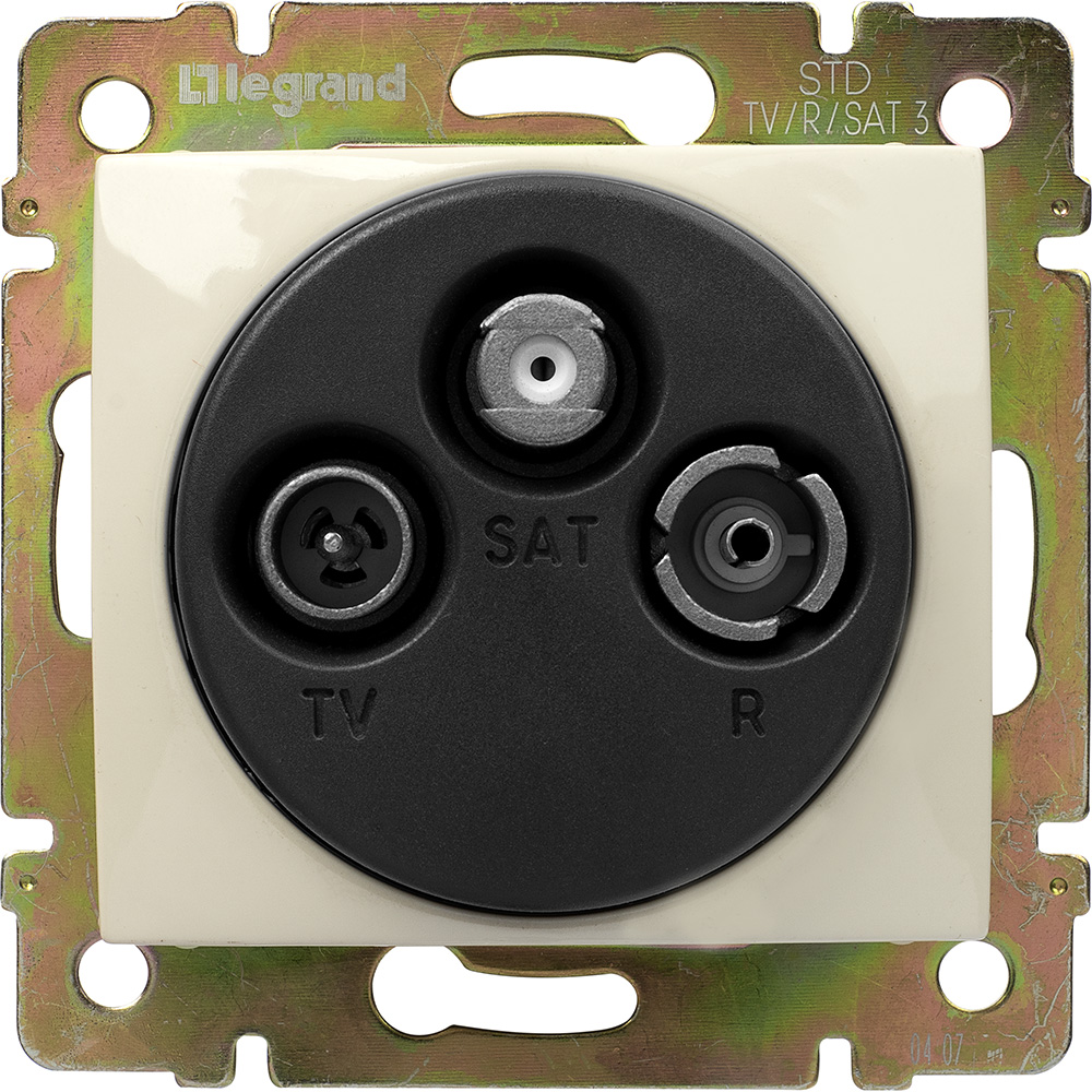 VALENA Розетка телевизионная TV-FM-SAT звезда в рамку слоновая кость