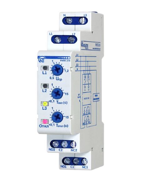 Реле напряжения трехфазное РНПП-314 одномодульное АВП