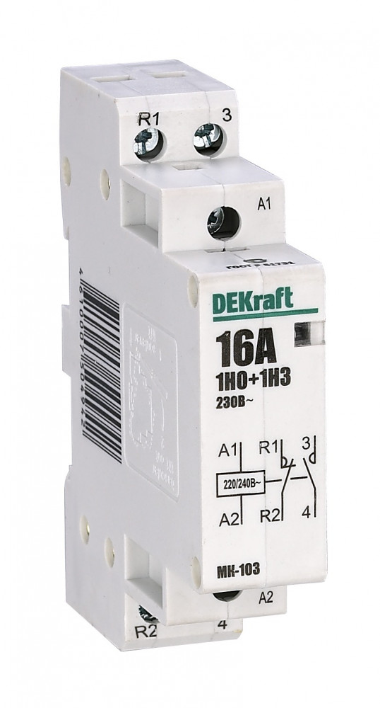 Контактор модульный 1НО+1НЗ 16А 230В МК-103
