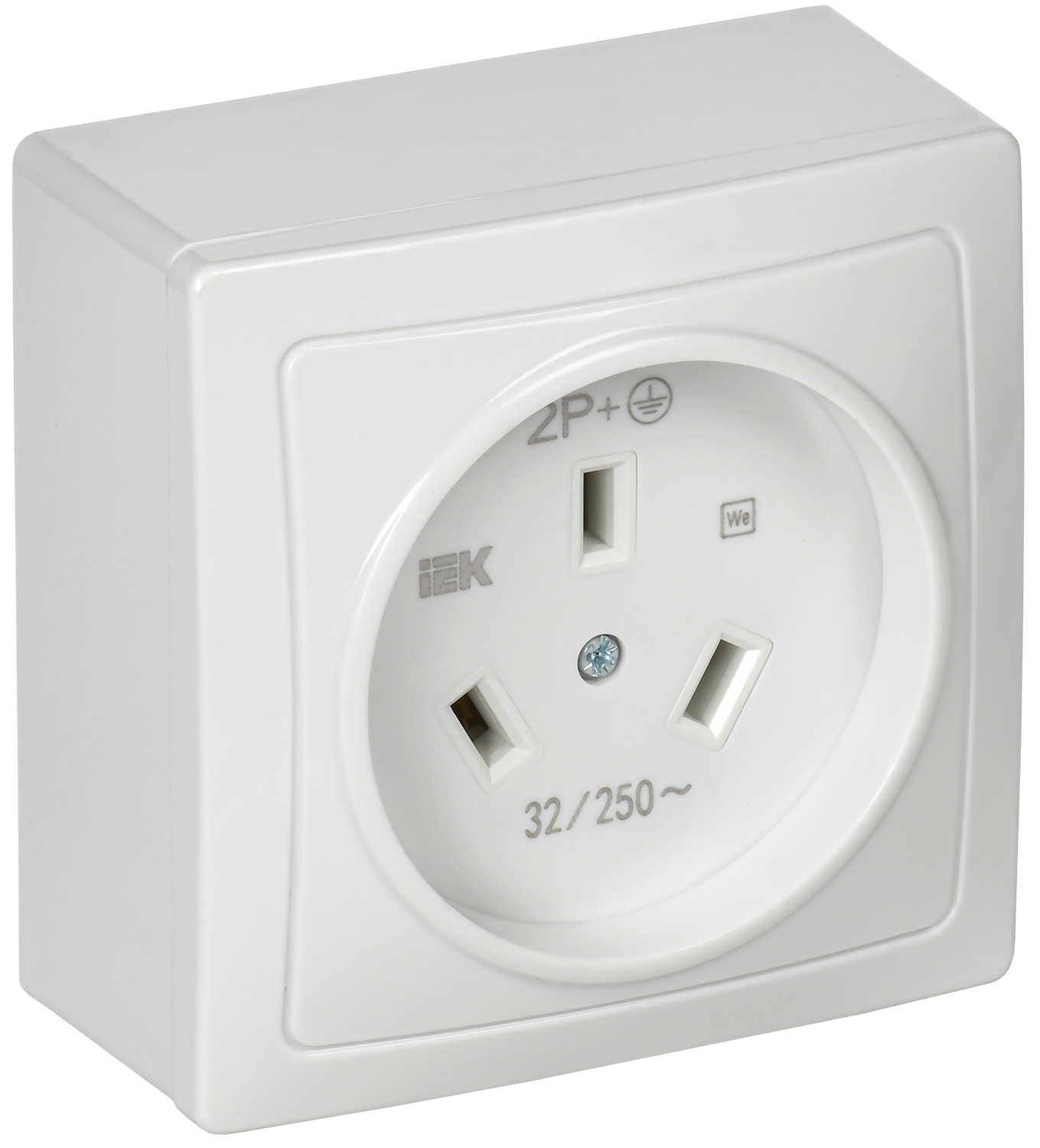 Розетка разборная для плиты с з/к открытой        установки белая 32А Рпл10-К IEK