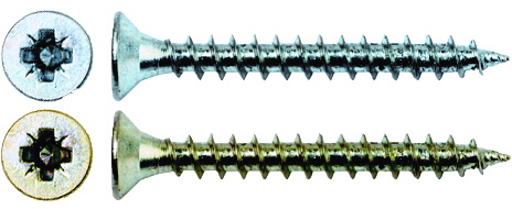 Шуруп универсальный 4х25 потайная головка, остроконечный, желтопассивированный (1400шт)