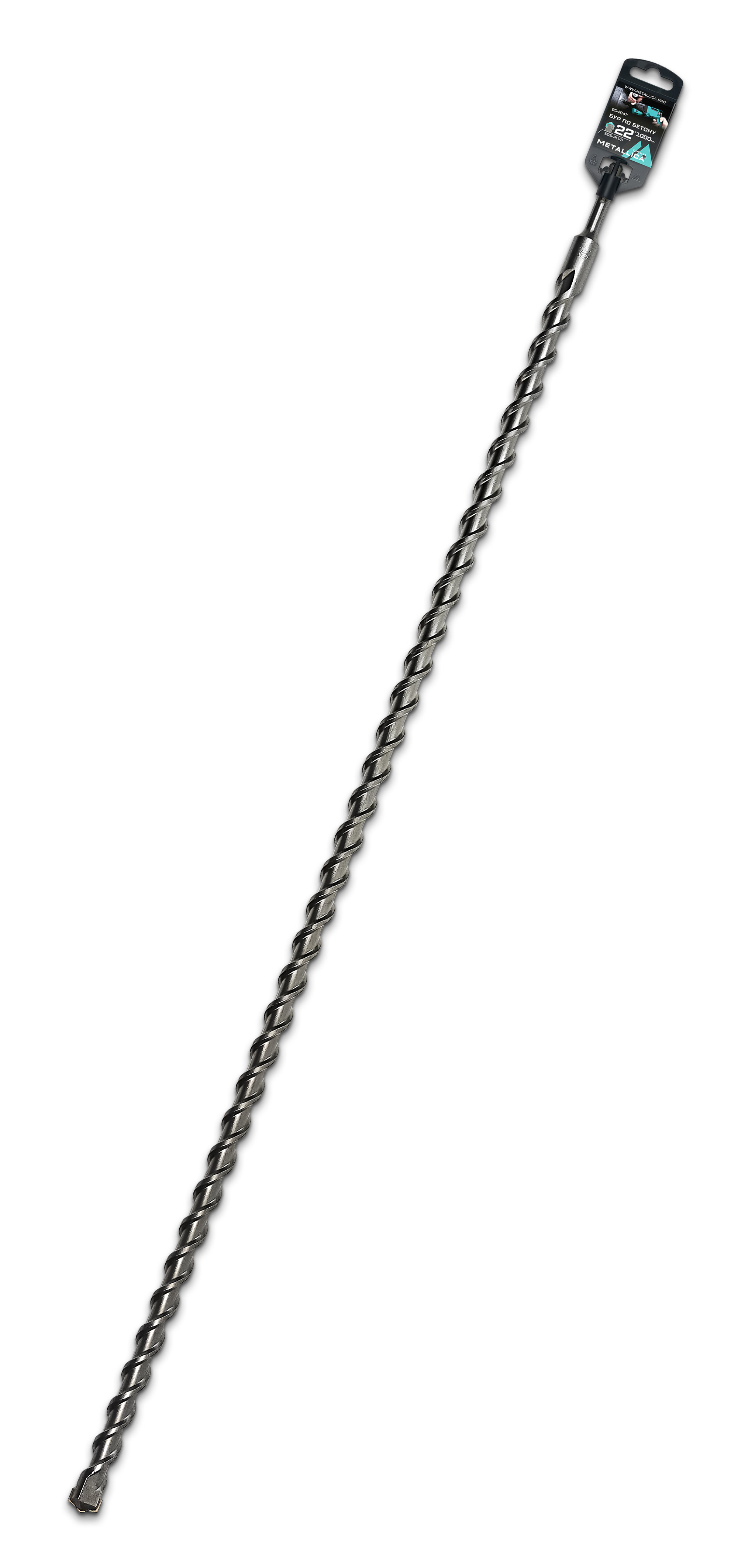 Бур по бетону SDS-plus 22х1000/950 мм, напайка с центром, 2 спирали