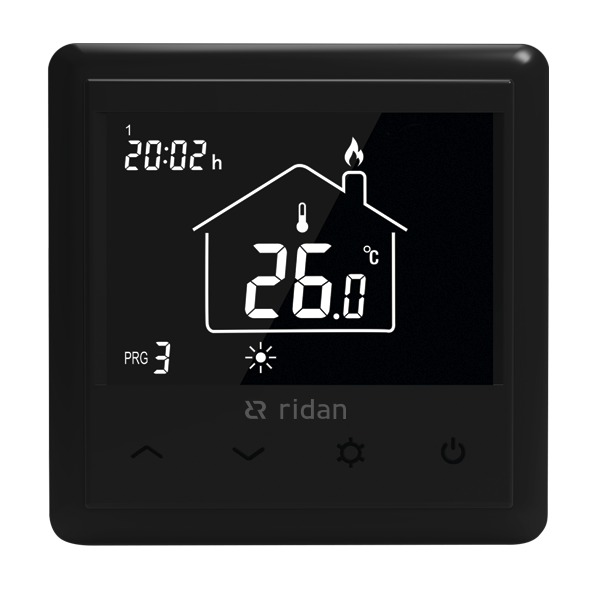 Термостат комнатный программируемый электронный WT RB 230V встраиваемый черный