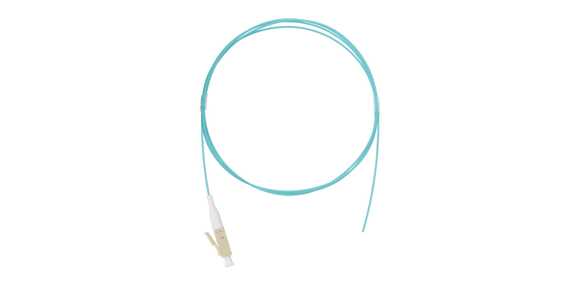 Шнур  волоконно-оптический монтажный многомодовый 50/125мкм стандарта OM3 LC/UPC LSZH нг(A)-HFLTx,  0.9мм аква 1м, уп-ка 2шт.