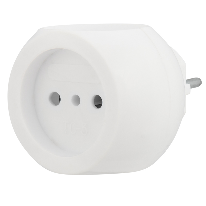 Тройник электрический Шар 220 В, 6 А, белый