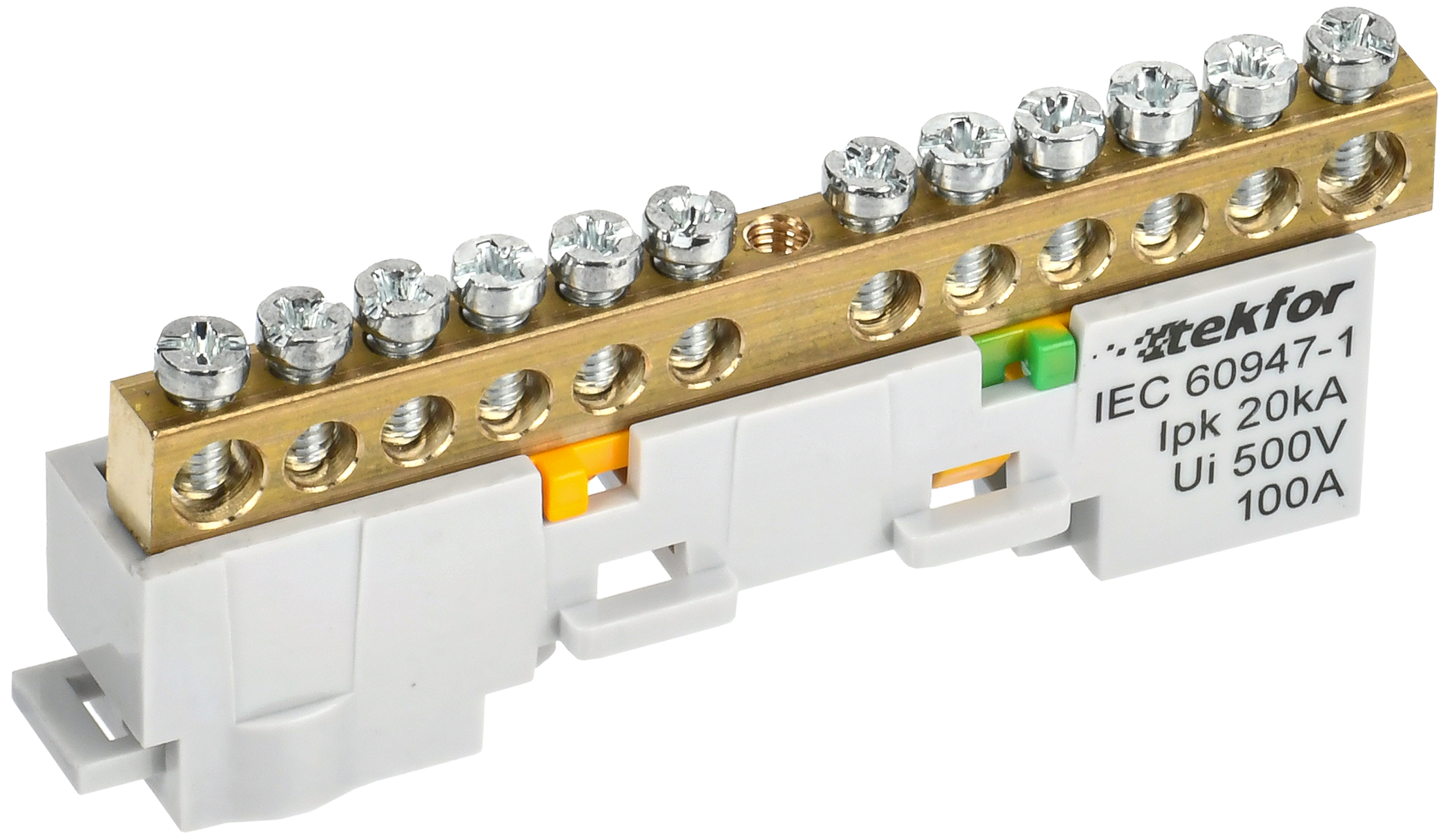 TEKFOR Шина PE земля неизолированная на универсальном держателе 6х9-12-Ж IEK