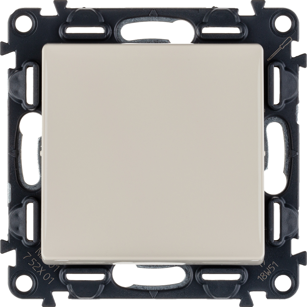 Valena LIFE Выключатель 10АХ 250В с лицевой панелью Безвинтовые зажимы Слоновая кость