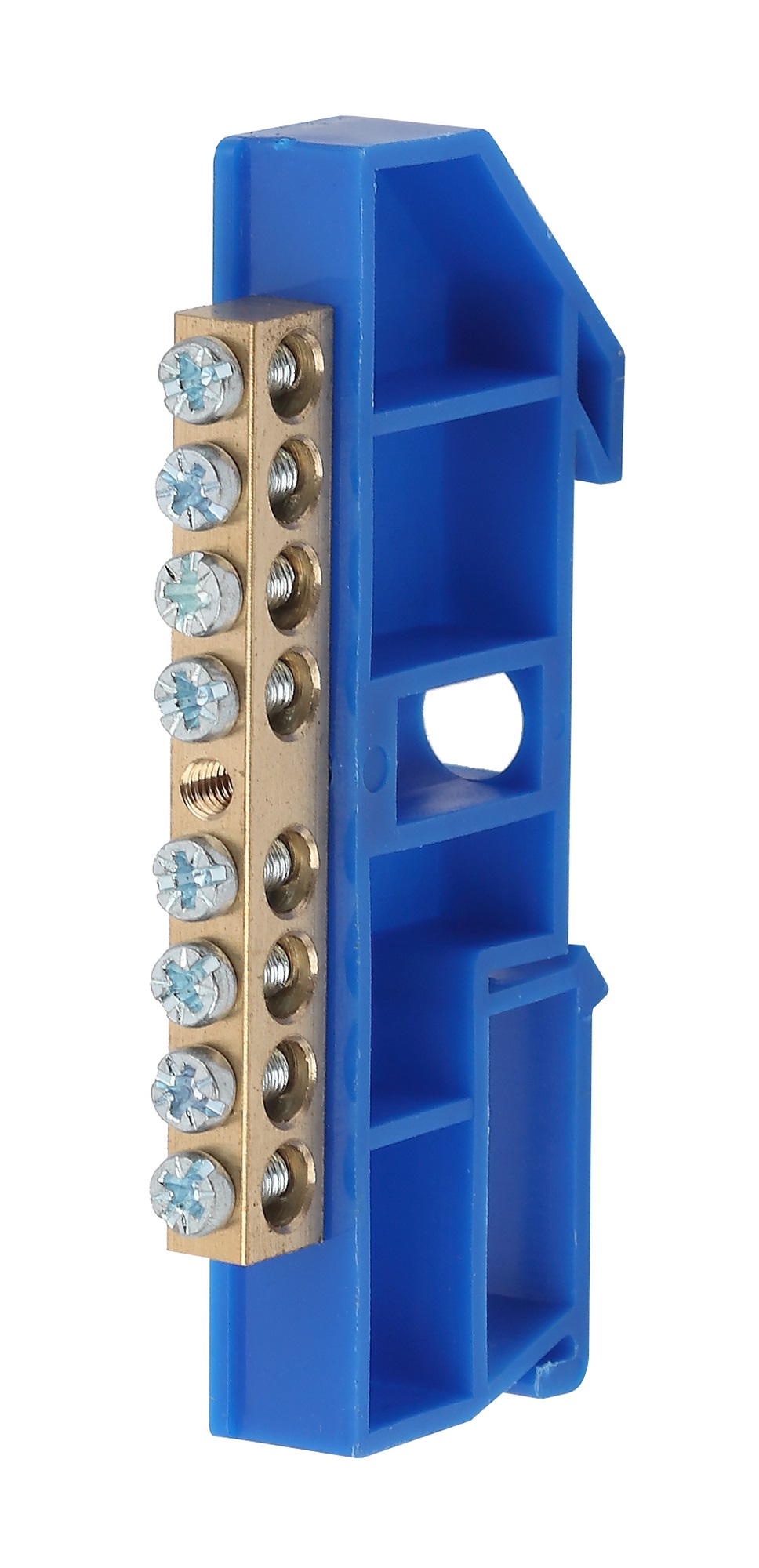 Шина N  ноль  на DIN-изол ШНИ-6х9-8-Д-синий