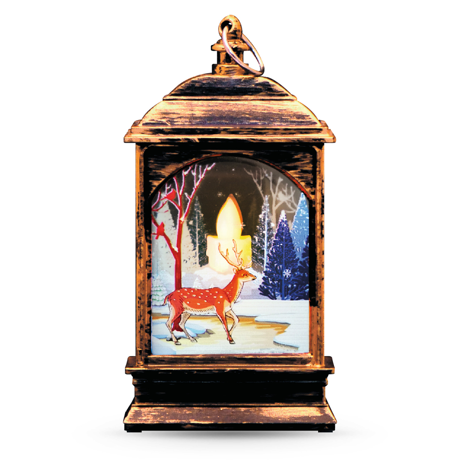 Фонарь новогодний светодиодный ''Олененок'' 0,1 Вт тёплый свет бронзовый батарейки в комплекте Holiday