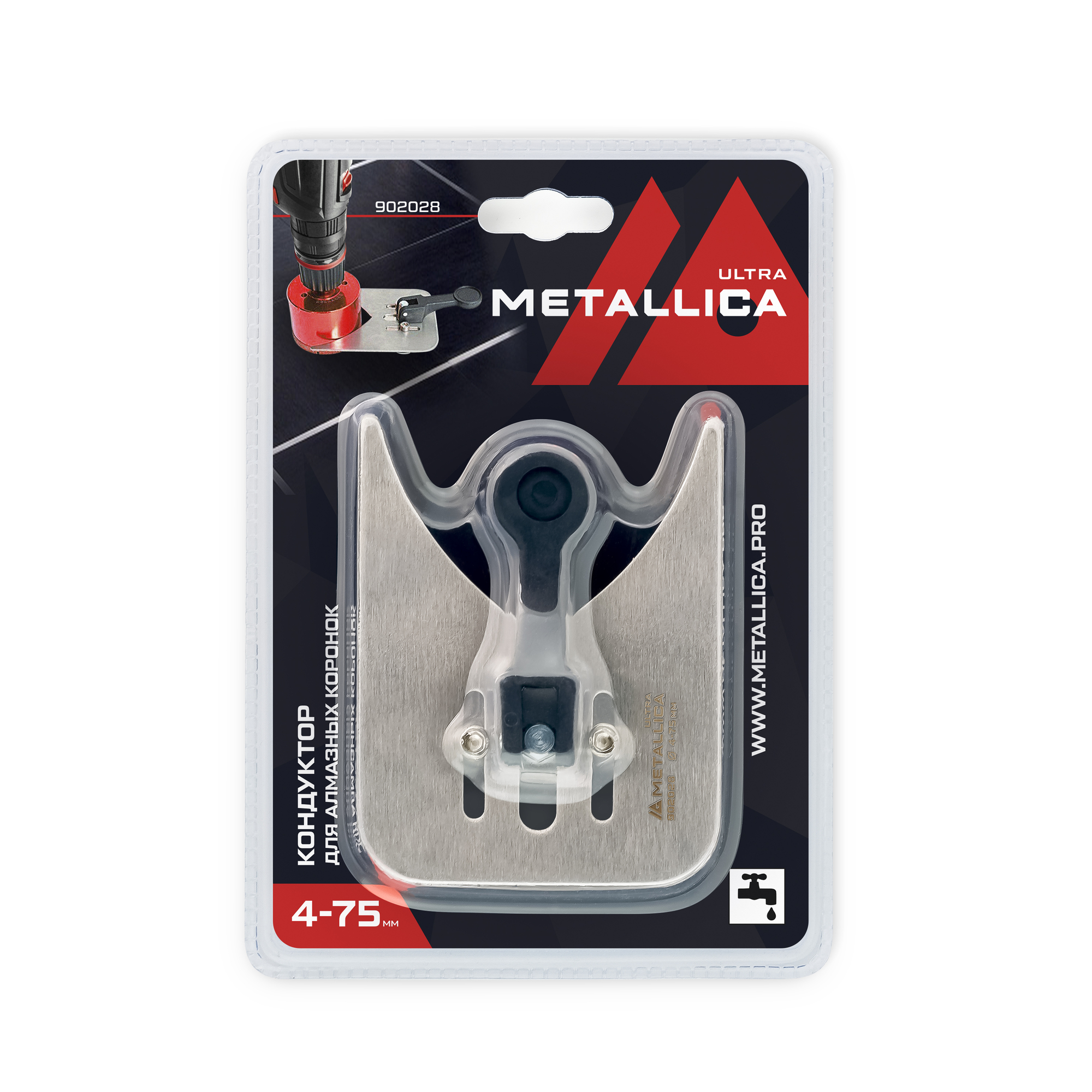 Кондуктор металл. для коронок алмазных 4-75 мм, с присоской