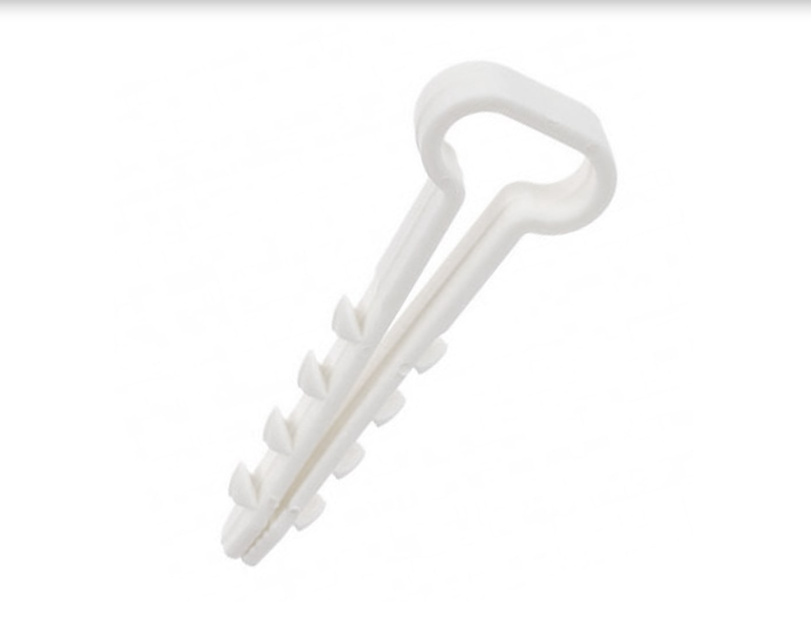 Дюбель-хомут 6-12 мм нейлоновый для плоского      кабеля белый