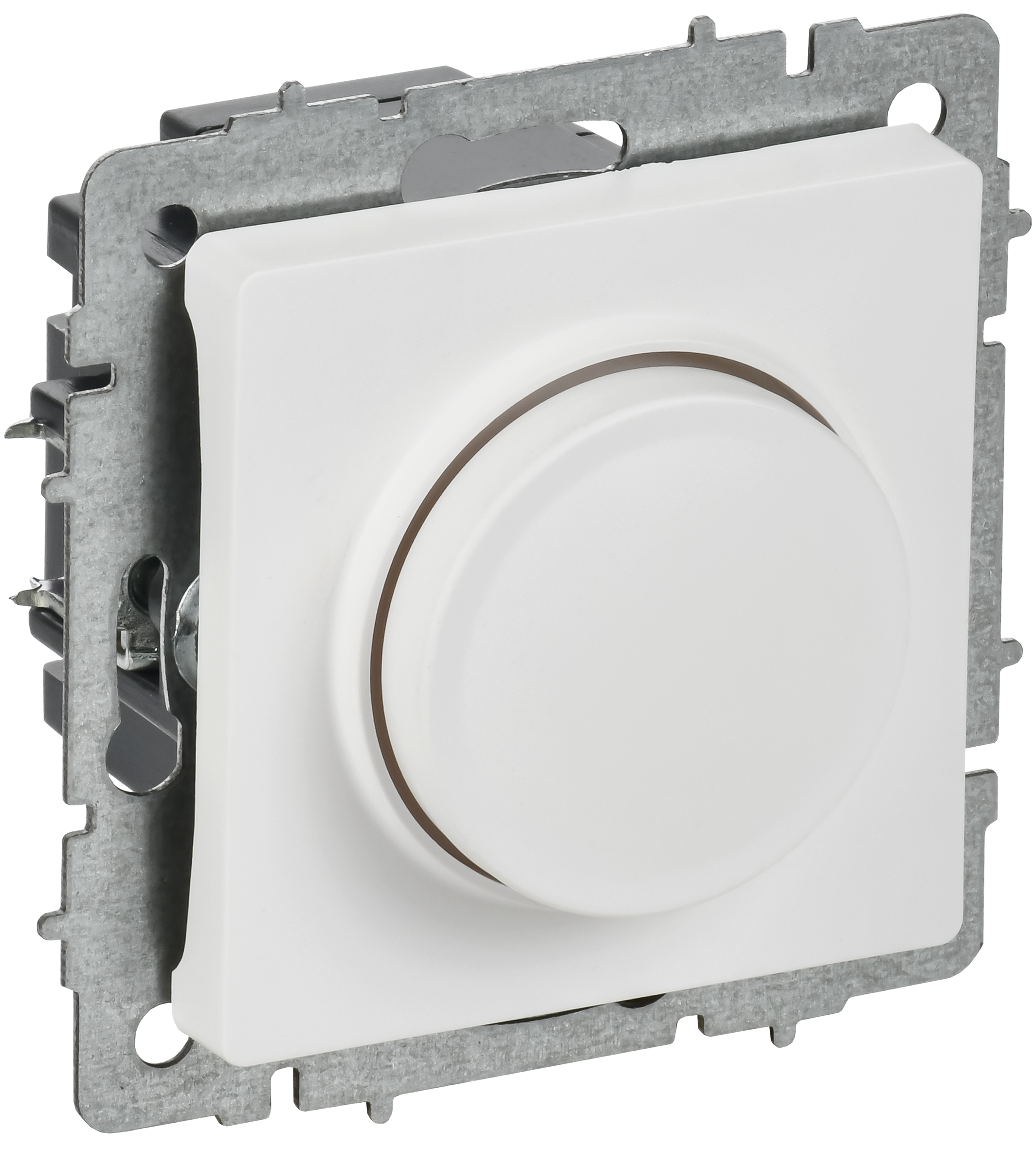 BRITE Светорегулятор поворотно-нажимной 600Вт СС10-1-0-БрАБ арктический белый IEK