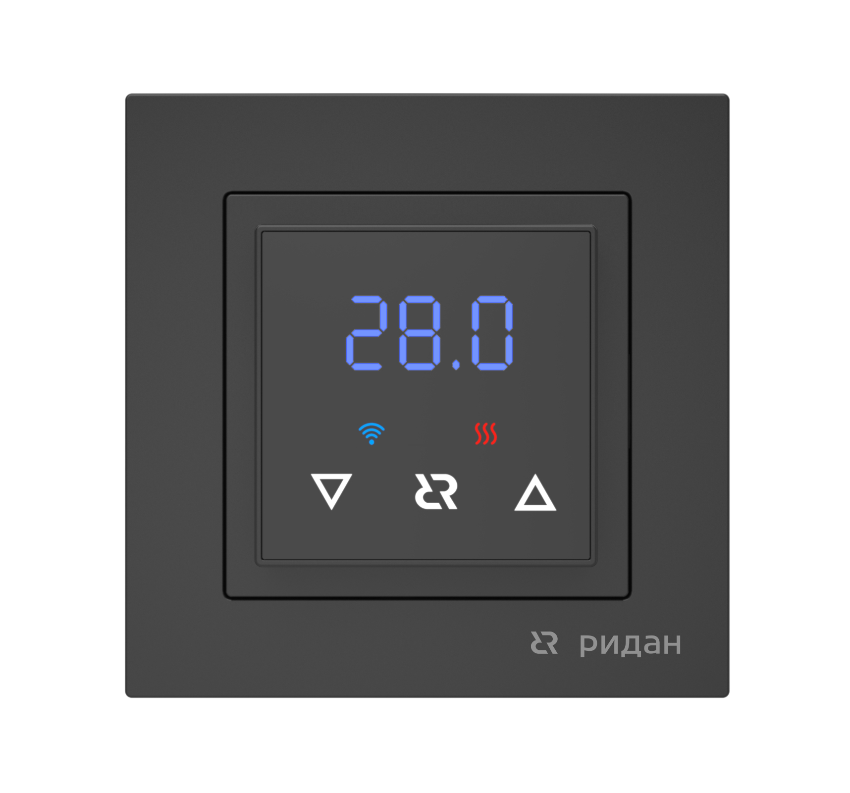 Терморегулятор Ридан Classy c Wi-Fi, с комбинацией датчиков, черный матовый, 16А