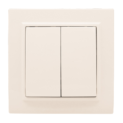 Выключатель двухклавишный СП 10А бежевый Минск