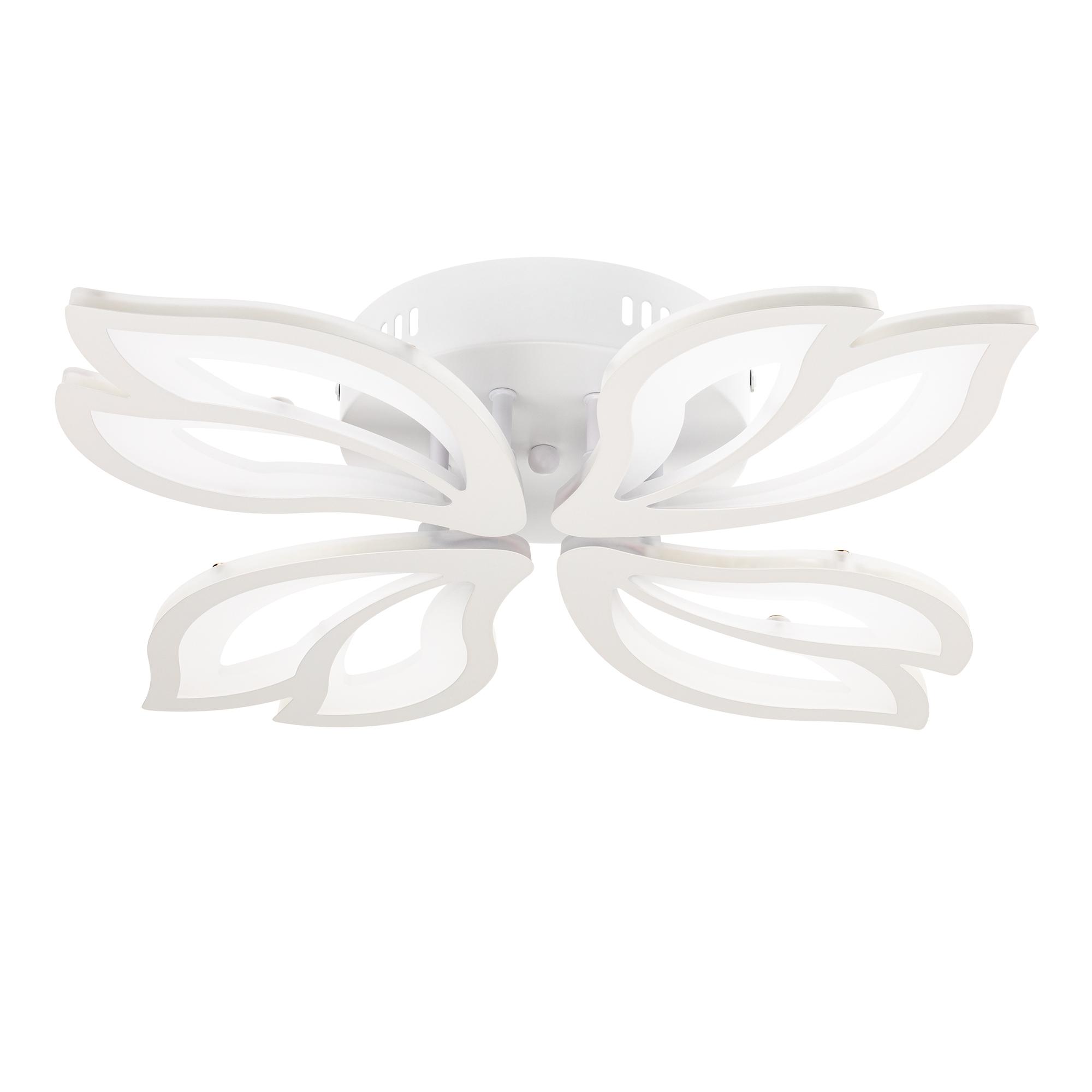 Люстра потолочная светодиодная диммируемая, LEGANTE, 3 режима, 580х580х85мм, 62Вт, 2700K/4200K/6400K, 28м, белый, 51665 5, Ritter