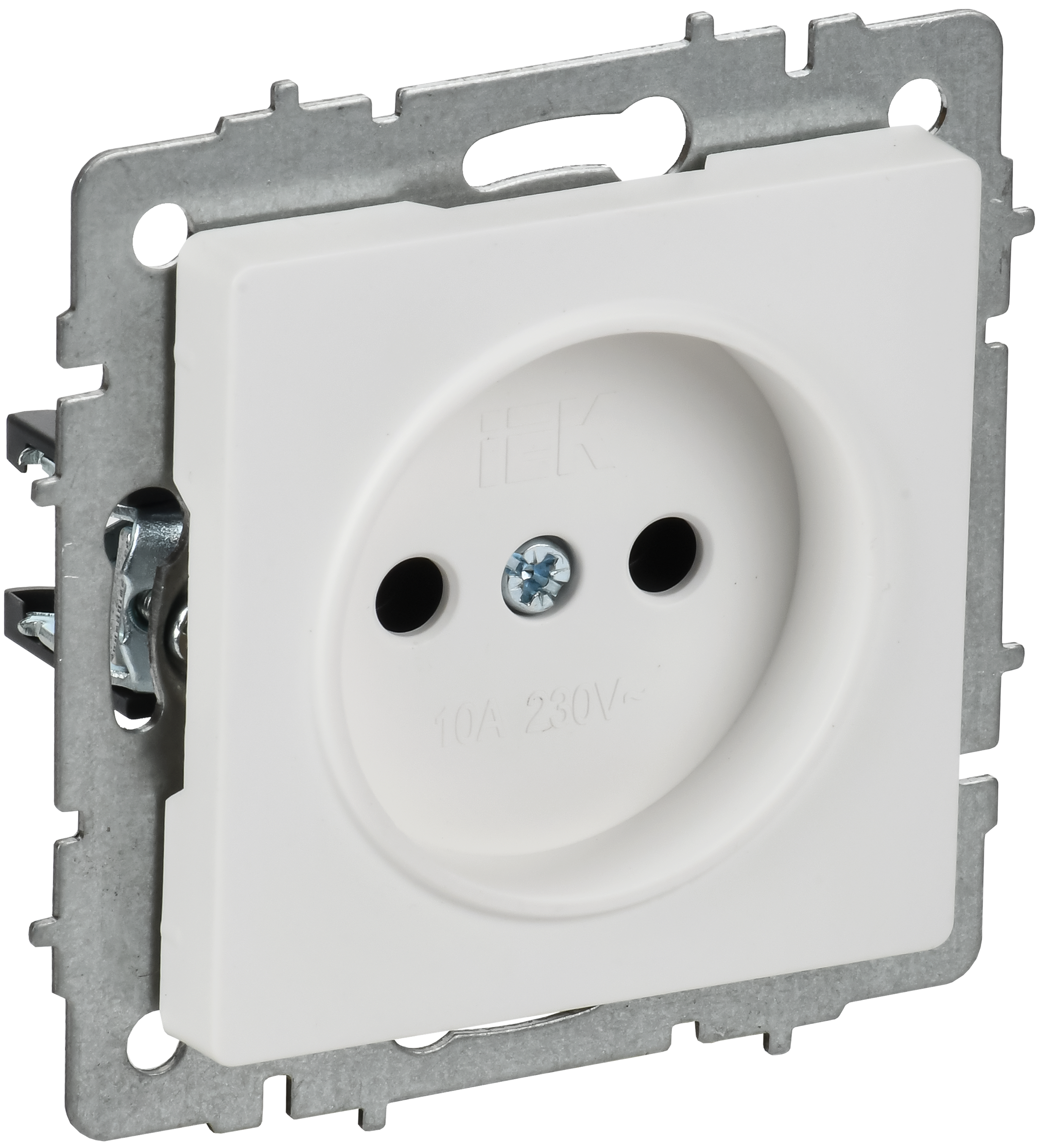 BRITE Розетка 1-местная без заземления без защитных шторок 10А РС10-1-0-БрАБ арктический белый IEK