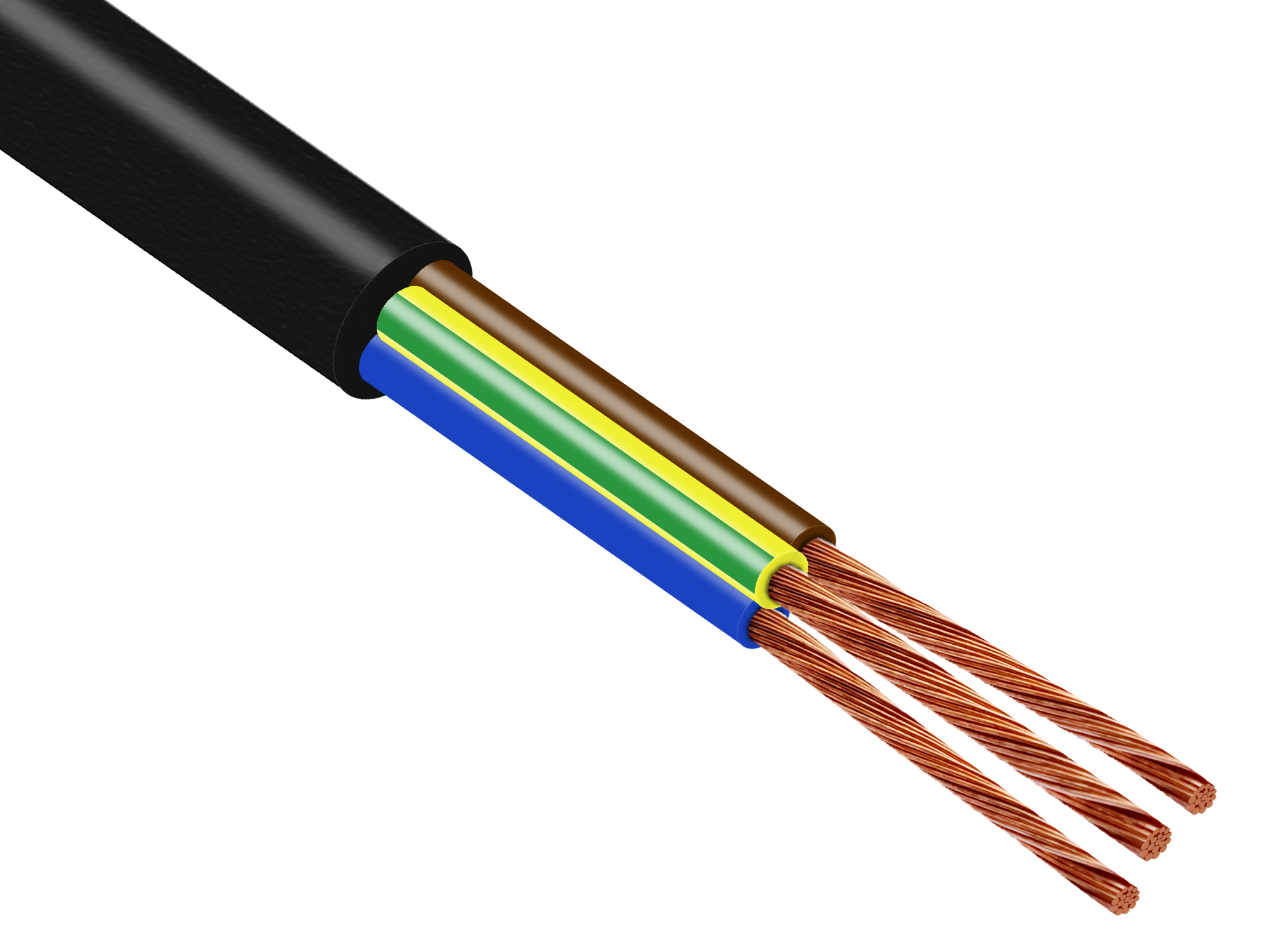 Провод ПВС 3х2.5 черный ТРТС