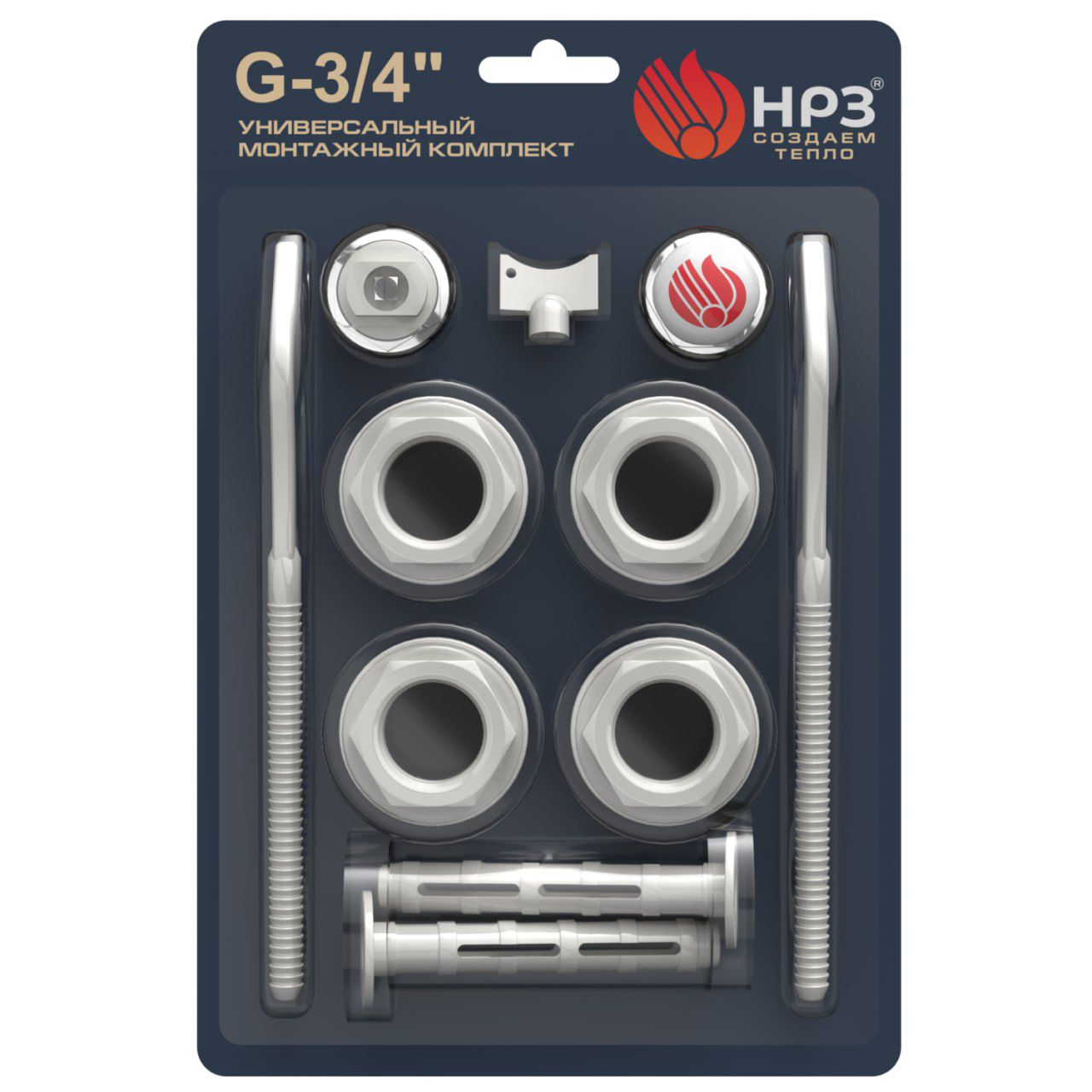 Комплект монтажный с двумя кронштейнами 11 предметов крючки 8х170 1'х3/4'