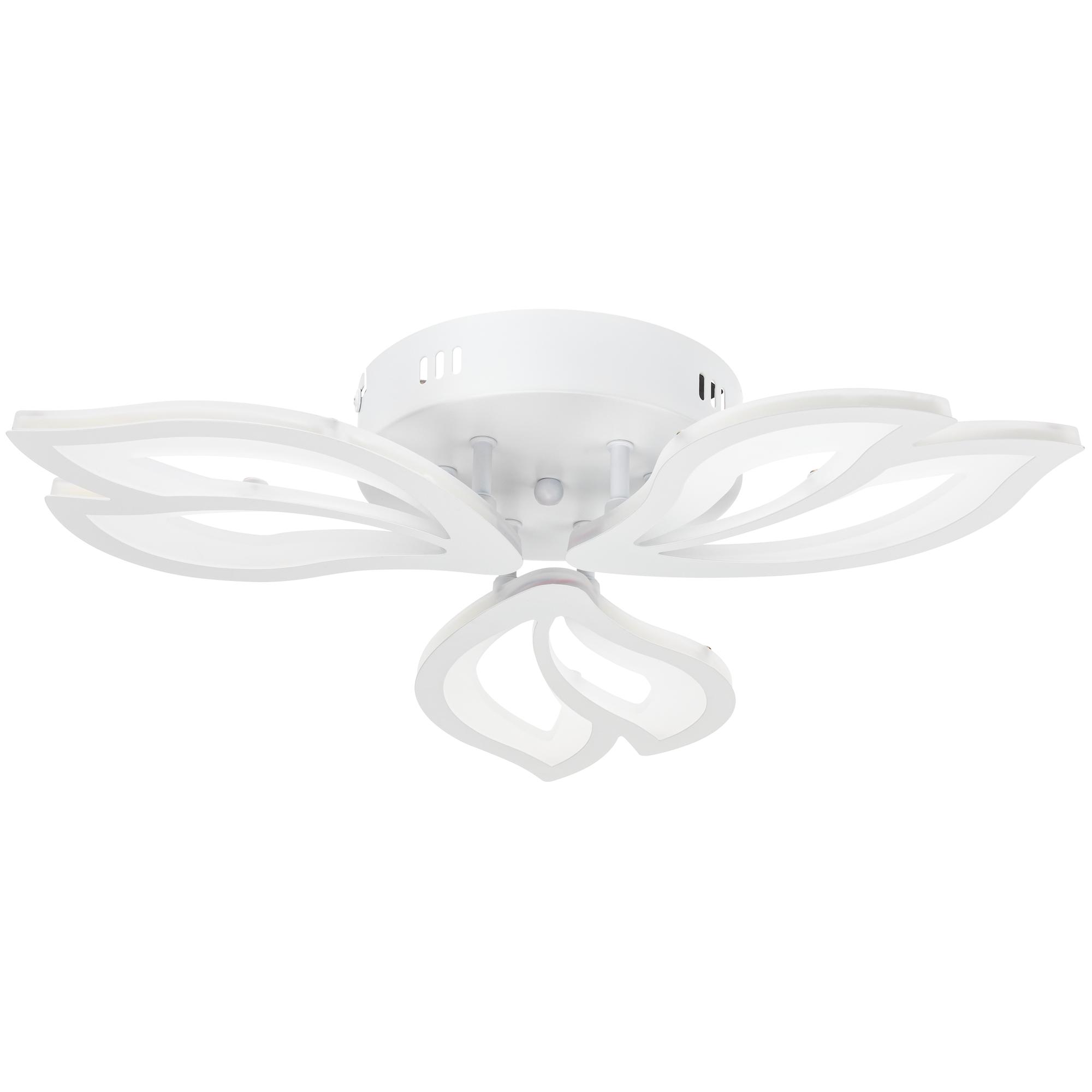 Люстра потолочная светодиодная диммируемая, LEGANTE, 3 режима, 500х475х85мм, 48Вт, 2700K/4200K/6400K, 22м, белый, 51664 8, Ritter