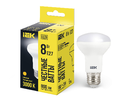 Лампа светодиодная R63 рефлектор 8Вт 230В 3000К E27 IEK