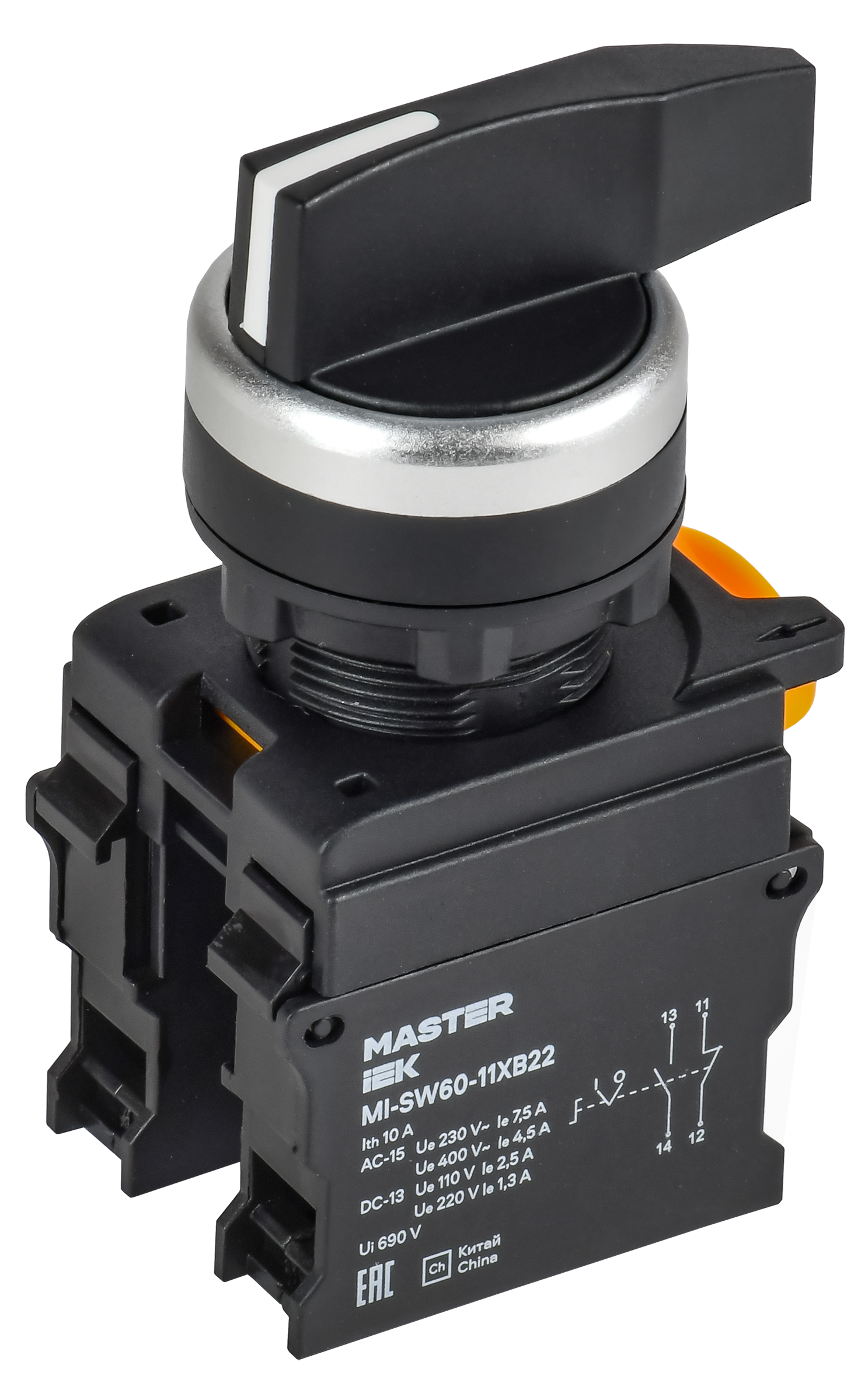 Переключатель длин. ручка 2 полож. возв. 1NO+1NC MASTER IEK