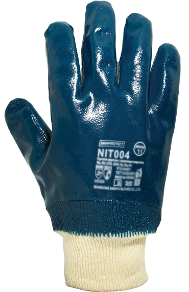 Перчатки защитные на х/б основе с полным нитриловым покрытием с манжетой ArmProtect NIT004 р.10