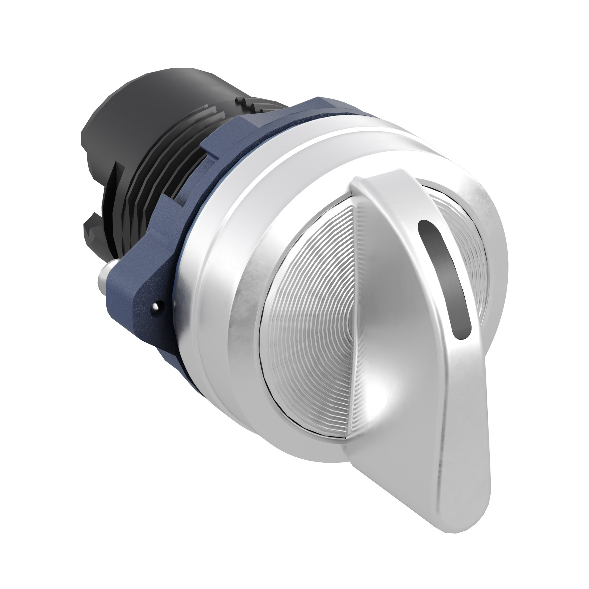 Головка переключателя на 3 положения с фиксацией стандартная ручка, черный, алюминий