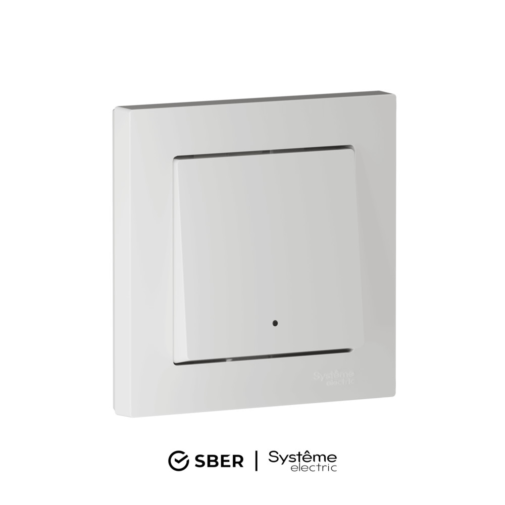 ATLASDESIGN SMART 1-кл. ВЫКЛЮЧАТЕЛЬ с подсв., Zigbee, сх.1, L+N, 10А, мех., БЕЛЫЙ