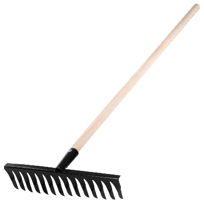 Грабли стальные, 1300 мм, 14 витых зубьев, деревянный черенок