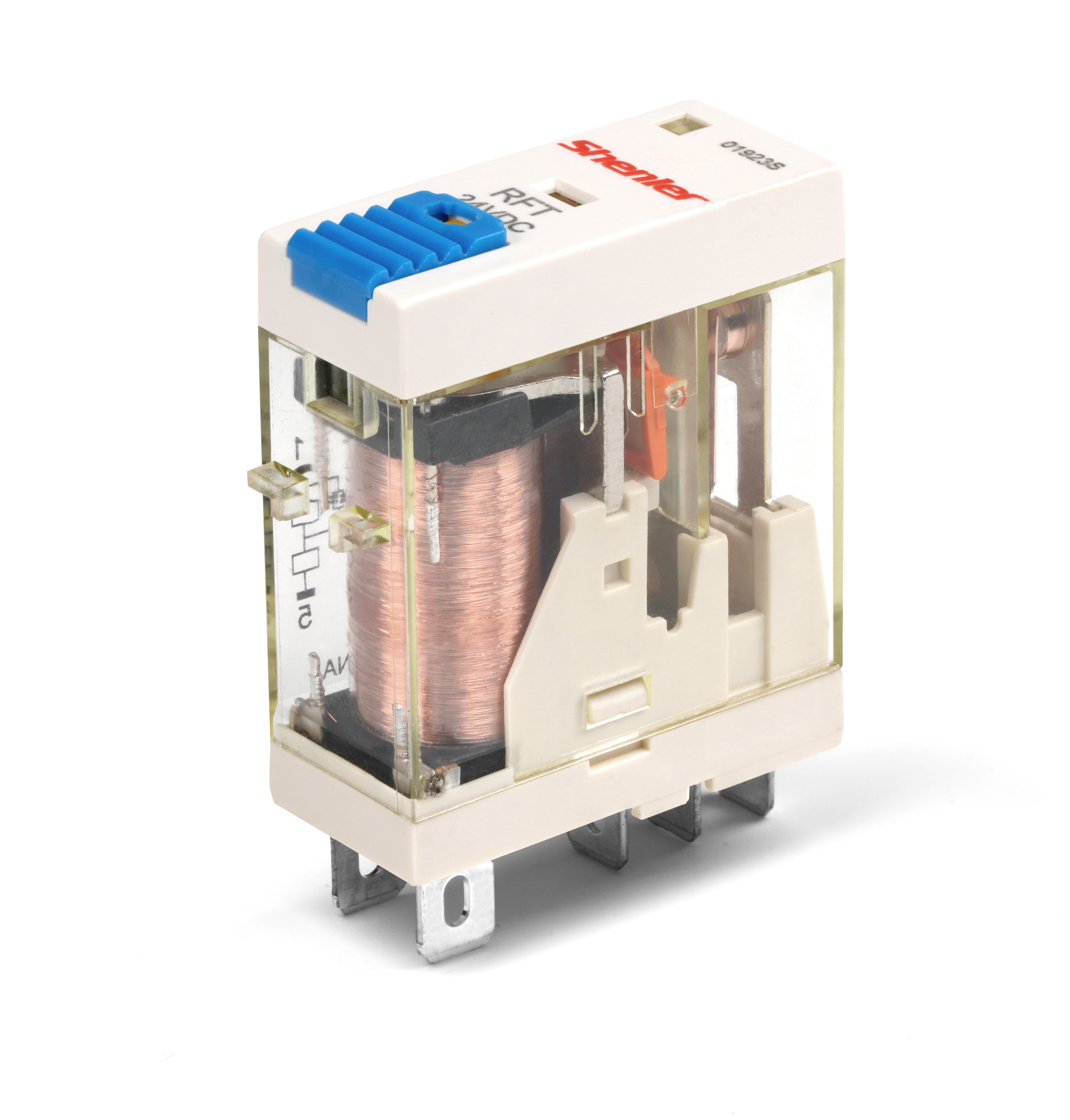 Реле, RFT2CO524LT, 2CO, 8A(250VAC-30VDC), 24VAC, мех. индикация, тест-кнопка с блокировкой, LED