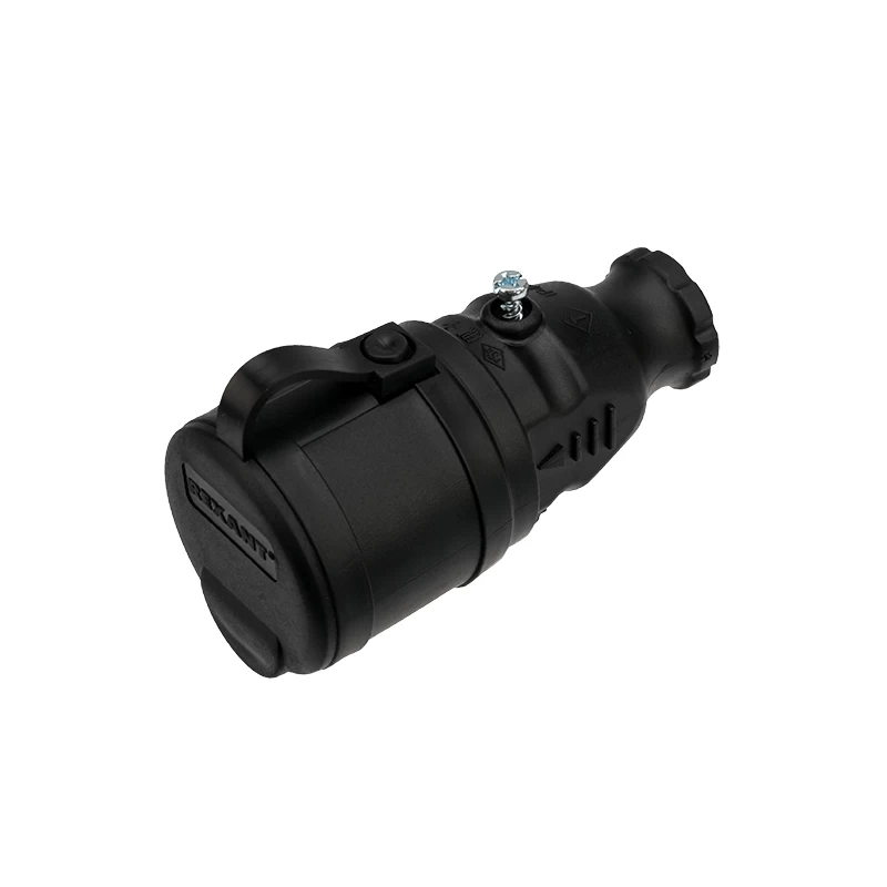 Розетка переносная влагозащищенная с крышкой, с/з, 16 А, IP44 каучук, REXANT