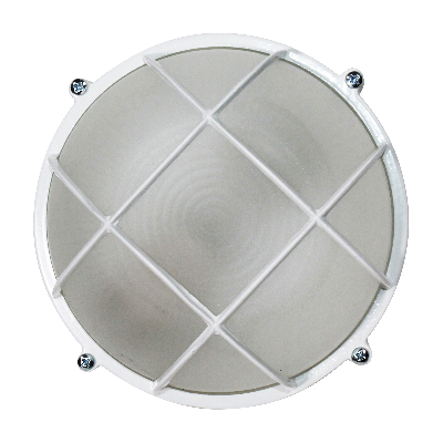 Светильник НПП-03-60-014 IP65 Банник 1302 Круг    малый матовый/корпус с решеткой белый