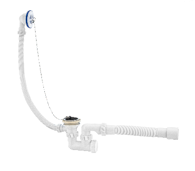 Сифон УНИВЕРСАЛ для ванн с пластиковыми чашками и с гофротрубой L 800 мм D40/50