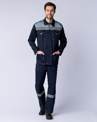 Костюм Галакт МВО (ткань Смесовая 50 50,220) полукомбинезон, темно-синий серый, 44-46 170-176