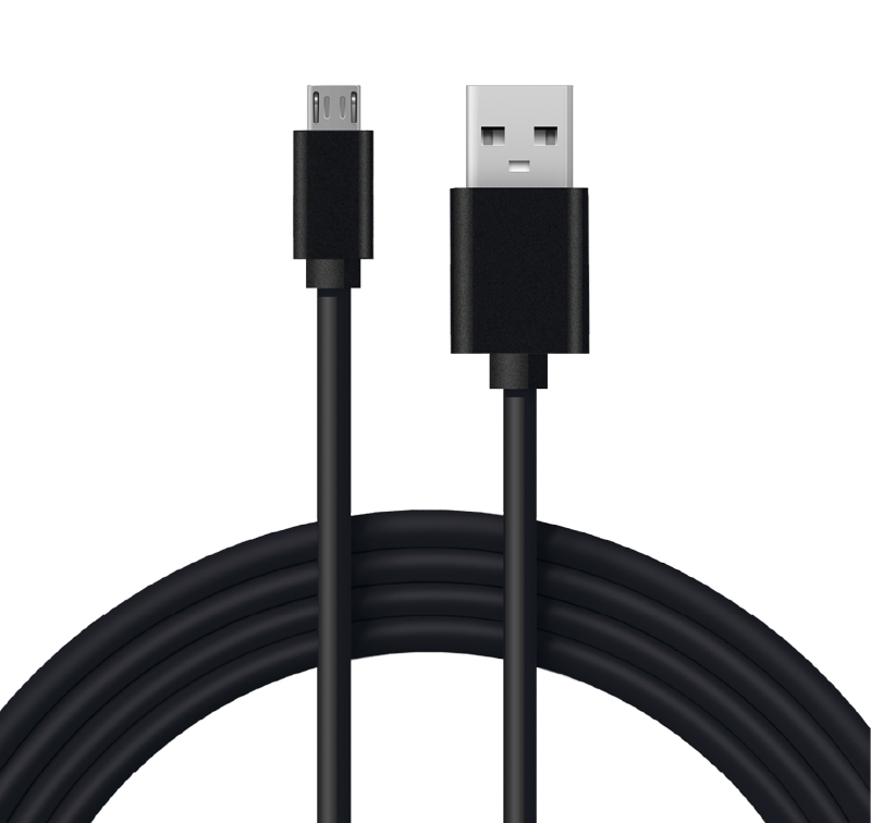 Кабель USB-micro USB, PVC, 1 м., черный,
