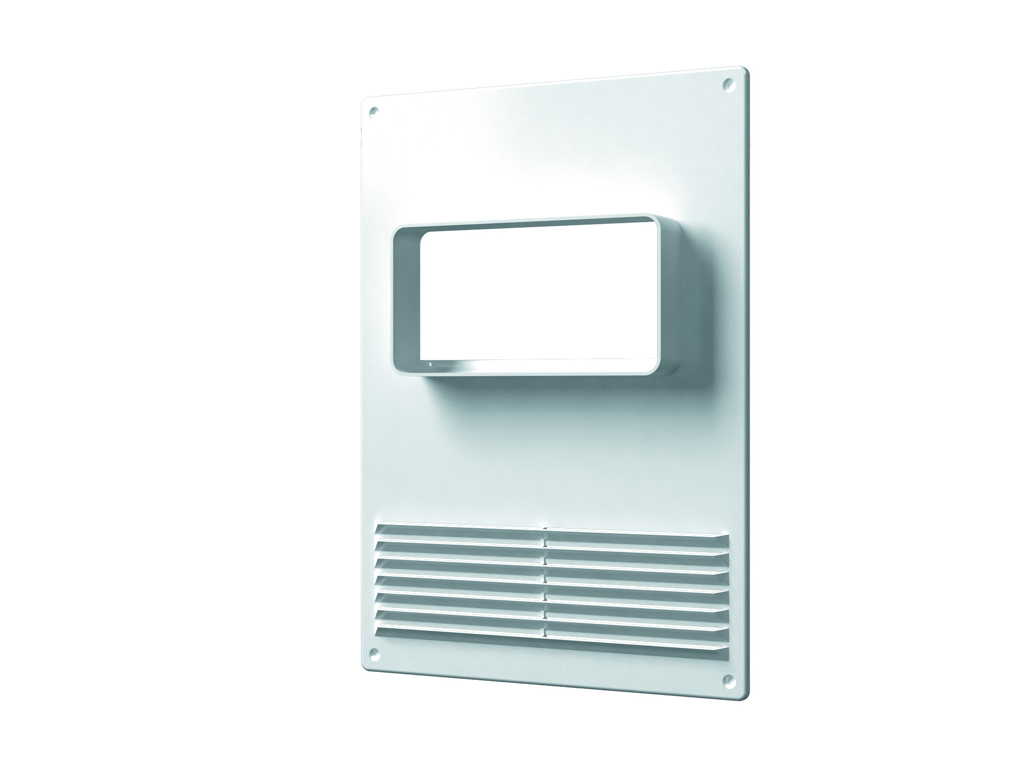 Площадка торцевая горизонтальная пластиковая с решеткой 180х250 фланец 60х120