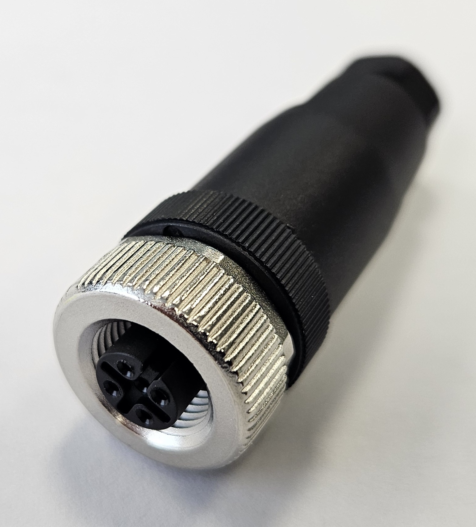 Разъем М12, 4A, гнездовой, винт, пластиковый, прямой, резьба PG7, кабельная часть