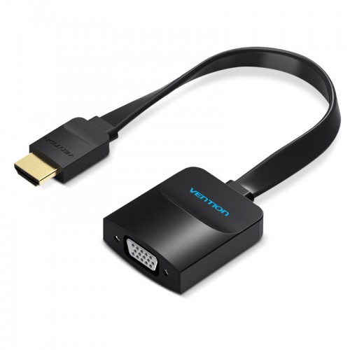 Конвертер мультимедиа HDMI на VGA + аудио, плоский, 0.15 м.