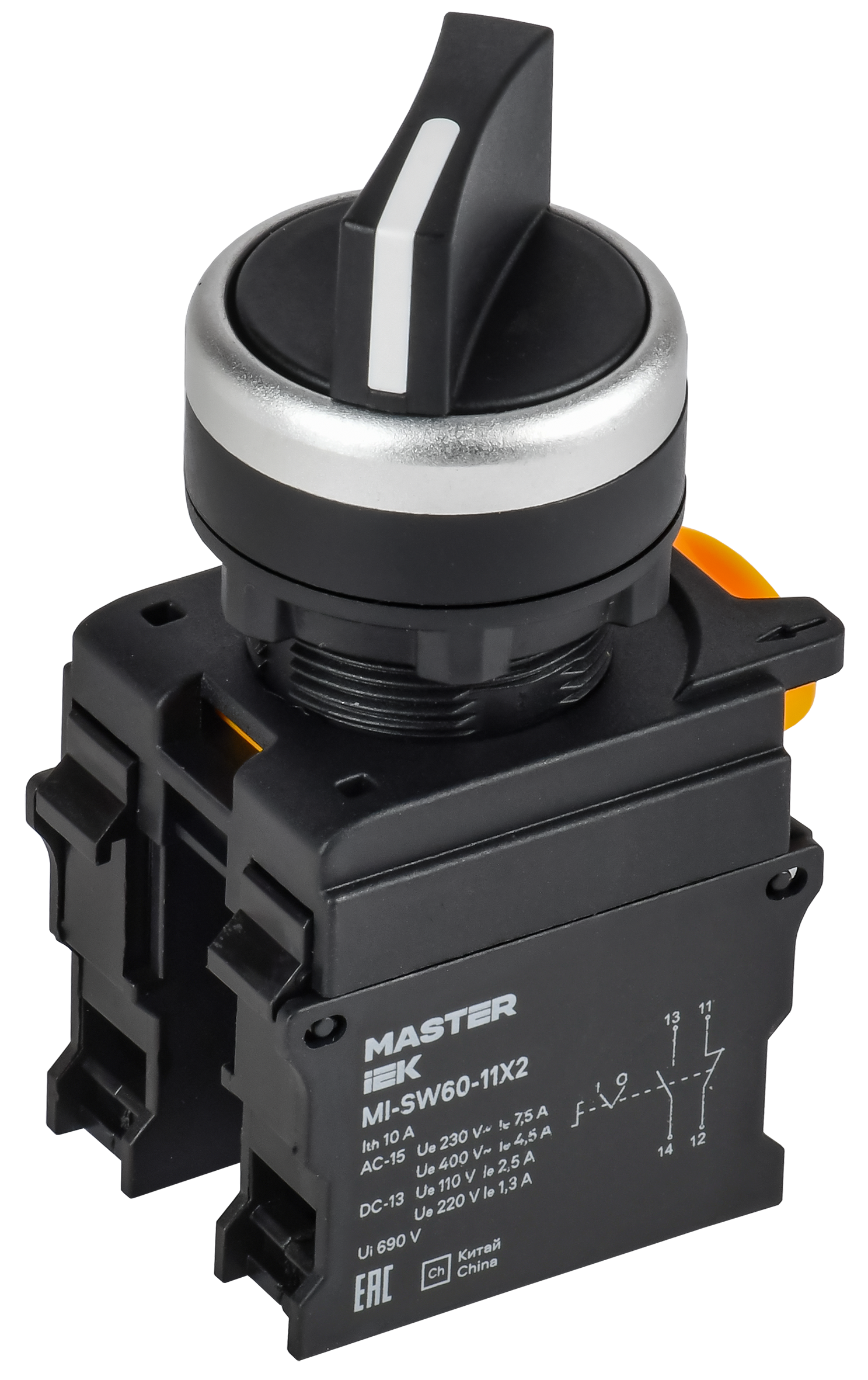 Переключатель 2 полож. 1NO+1NC чёрный MASTER IEK